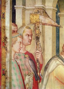 (Detail) of a Falconer from the Life of St. Martin, c.1326 by Simone Martini